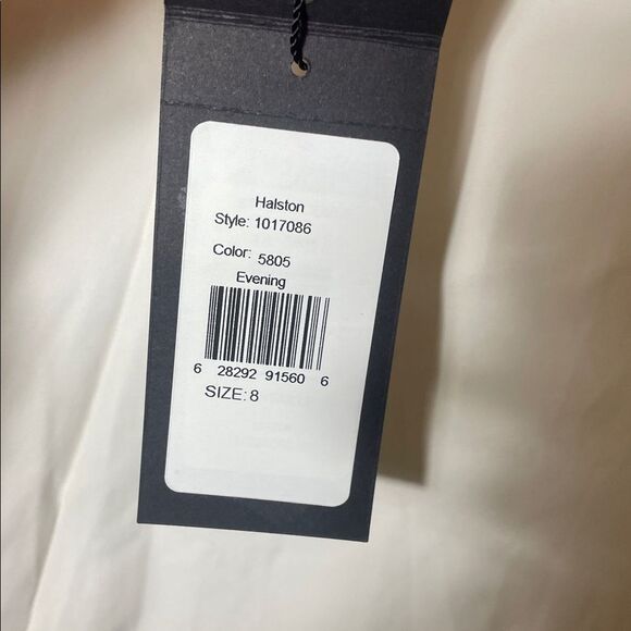 HALSTON Dulcie Metallic Chiffon Gown NWT - Picture 6 of 10